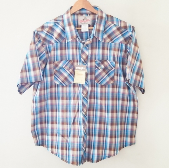 Wrangler snap up western style shirt front